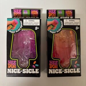 NeeDoh Nice-Sicle Fidget Toy Set 2 Pack Pink Orange Schylling
